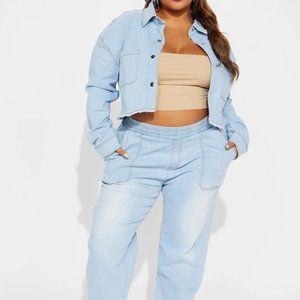 Fashionnova.com Oh Canada Denim Pant Set  Medium wash